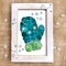 Buttons Galore & More DIY Button Art Frame Kit, Winter Mitten Design with Snowflakes, Wood Frame, Turquoise and Green Buttons, Wall Decor Craft Set, Ages 6+